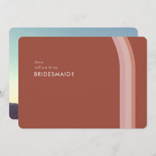 Desert Red Rose Minimalist Bridesmaid Ask Card