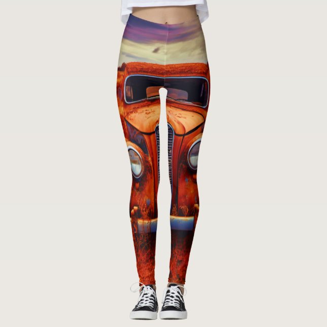 Desert Relic: Vintage Car Forgotten Leggings (Front)