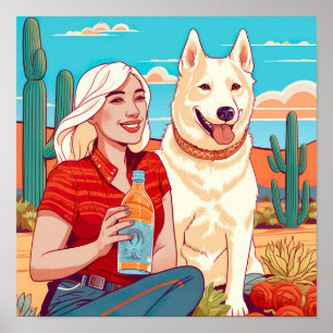 Desert Rescue Dog, Tequila, and Womanhood Print
