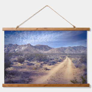 Desert Road to the Mountains – Photo Print Hanging Tapestry