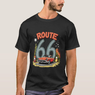 Desert Road Trip Route 66 Design with Classic Red T-Shirt