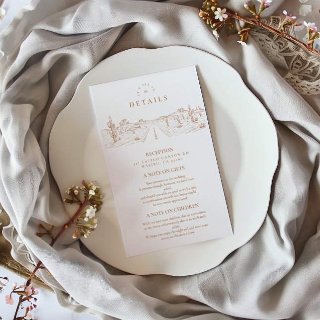 Desert Road Western Wedding Enclosure Card (Creator Uploaded)