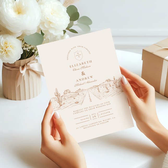 Desert Road Western Wedding Invitation (Creator Uploaded)