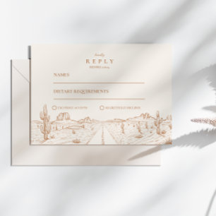 Desert Road Western Wedding RSVP Card