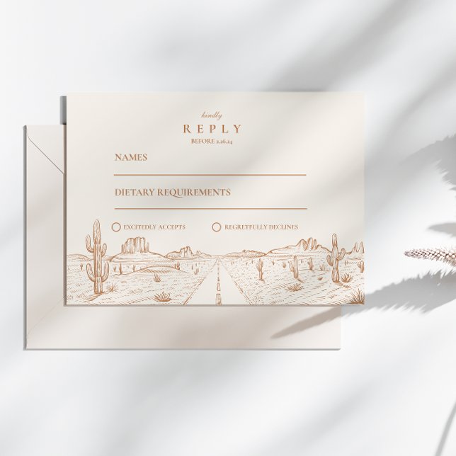 Desert Road Western Wedding RSVP Card (Creator Uploaded)