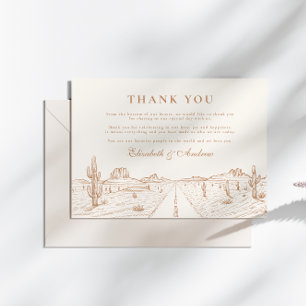 Desert Road Western Wedding Thank You Card