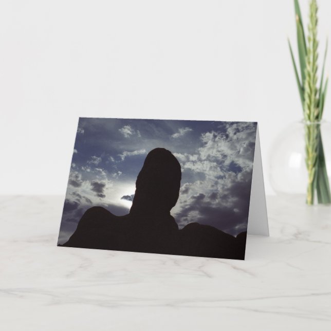 Desert Rock Silhouette: Arches National Park Photo Card (Front)
