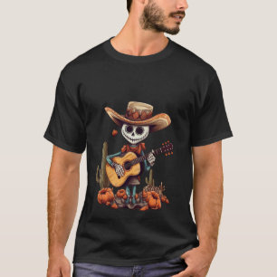 Desert Rocker:Skeleton, Guitar & Pumpkins T-Shirt