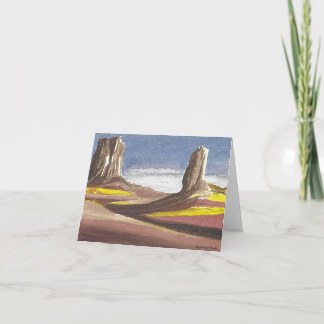 Desert Rocks Oil Painting Print Note Card (Front)