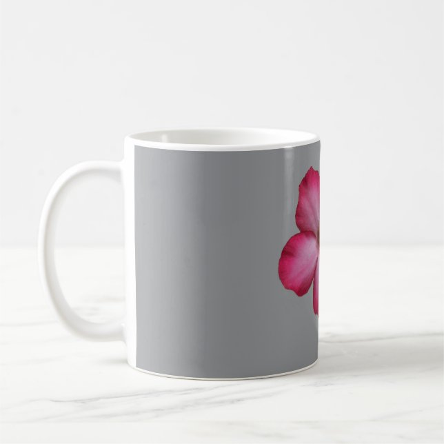  Desert Rose (Adenium) with a single leaf Coffee Mug (Left)