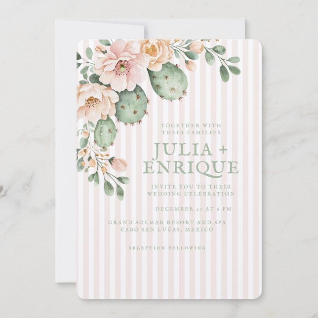 Desert Rose and Cactus Wedding Invitation (Front)