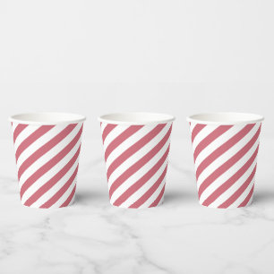Desert Rose Colour Diagonal Striped Wedding   Paper Cups
