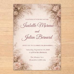 Desert Rose – Dune & Bloom Wedding Acrylic Invitations