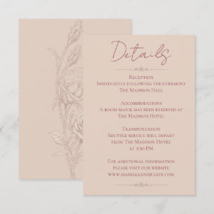 Desert Rose – Dune & Bloom Wedding Details Enclosure Card