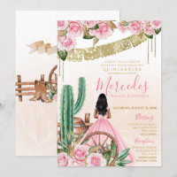 Desert Rose Pink Charro Quinceanera Western Cactus