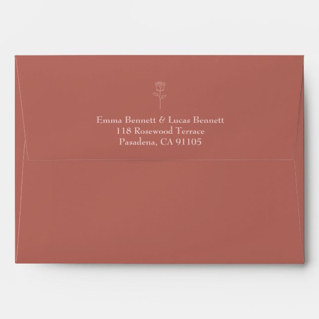 Desert Rose Wedding Envelope – Minimalist Boho (Back (Top Flap))