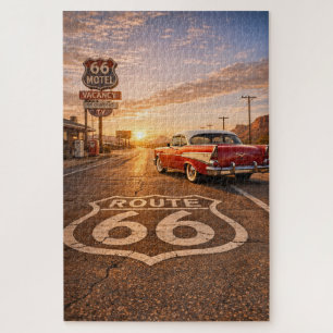 Desert Route Sunset Highway Route 66 Shield Jigsaw Puzzle