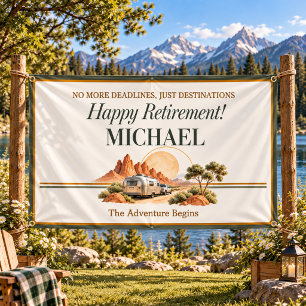 Desert RV Retirement Party Celebration  Banner