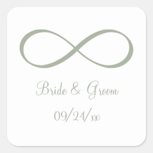 Desert Sage Infinity Symbol Save the Date Square Sticker
