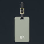 Desert Sage Solid Colour | Modern Monogram Luggage Tag<br><div class="desc">Desert Sage Solid Colour. Modern colour.</div>