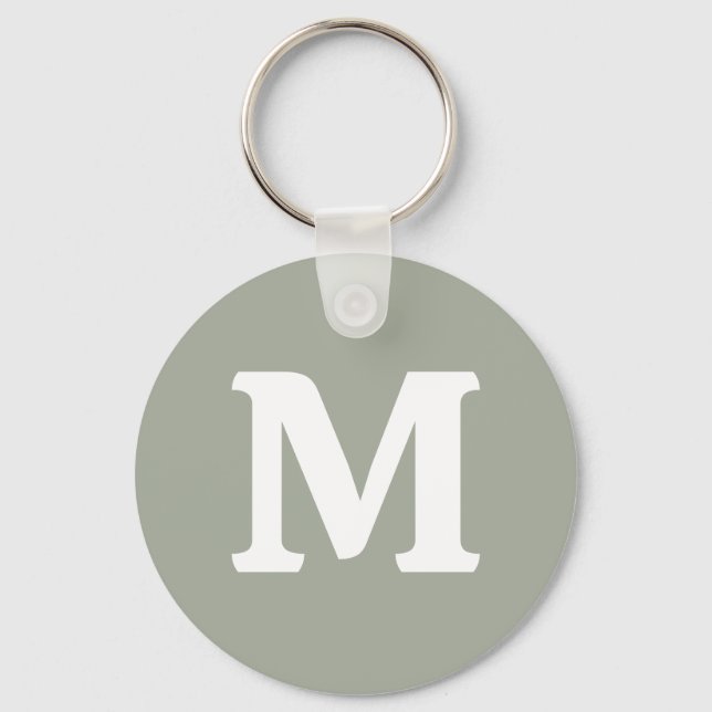 Desert Sage Solid Colour | Monogram  Key Ring (Front)