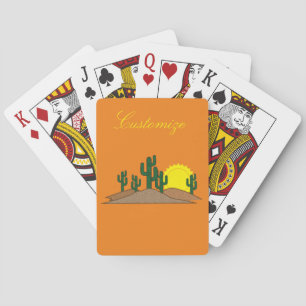 Desert  Saguaro Cactus Sunset Thunder_Cove Playing Cards