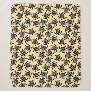 Desert Sand and Sea Turtle Pattern Sherpa Blanket