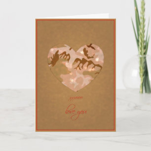 Desert Sand Camo Valentine Hearts Valentine's Day Holiday Card