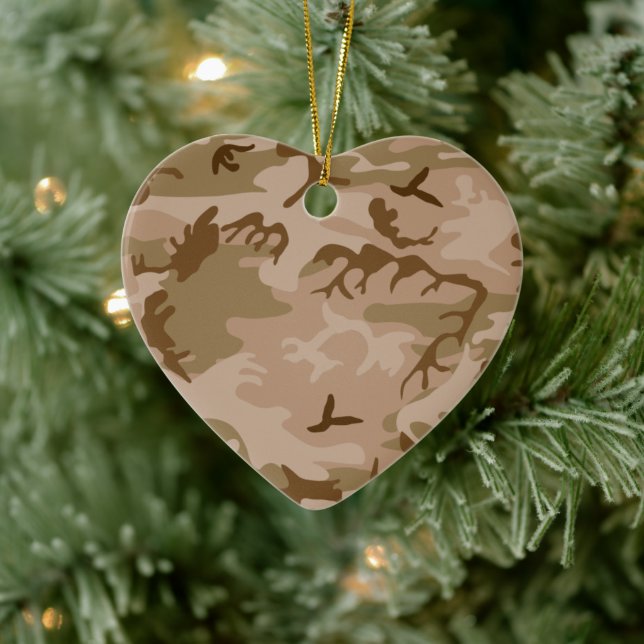 Desert Sand Camouflage Heart Ornament (Tree)