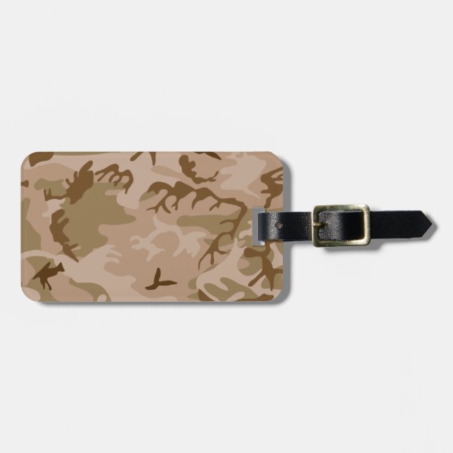 Desert Sand Camouflage Personalised Luggage Tag (Front Horizontal)
