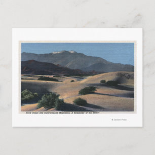 Desert Sand Dunes and Snow-Capped Mountains Postcard