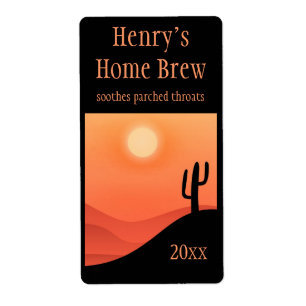 Desert Scene Home Brew Label