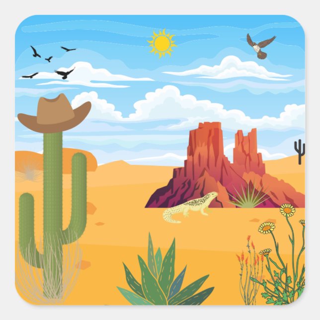 Desert Scene on stickers (Front)