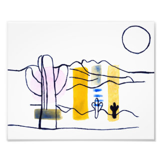 Desert Scene Watercolor + Ink Photo Print
