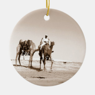 Desert  Scene  with Camels Ceramic Tree Decoration