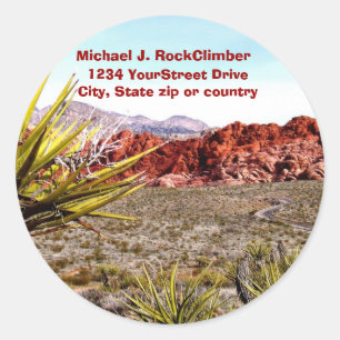 Desert Scenery Address Classic Round Sticker