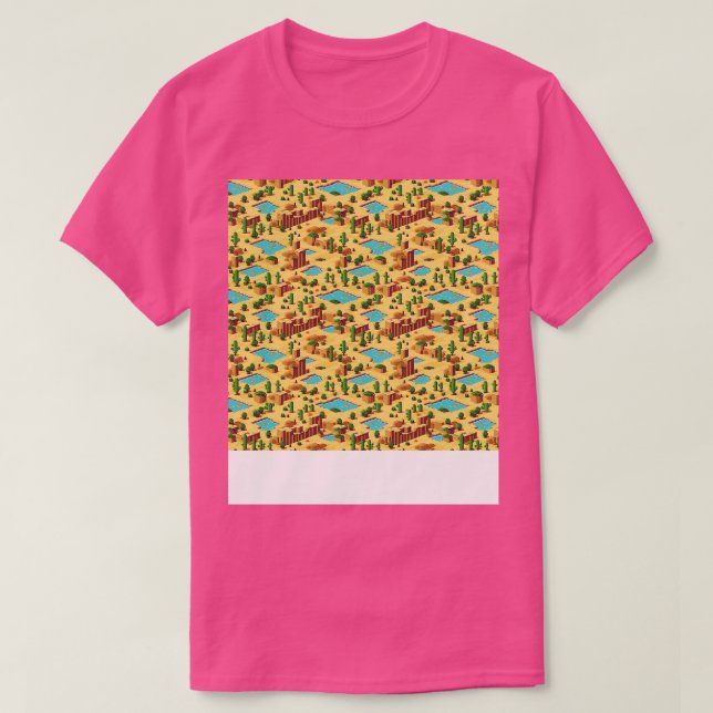 Desert Seamless Pattern Sand Dune Sahara Quicksand T-Shirt (Design Front)