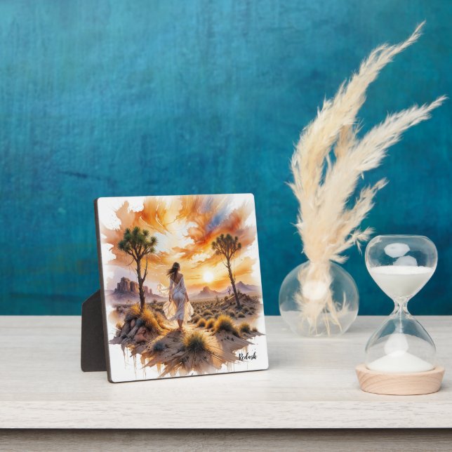 Desert Serenity: Mystical Journey Through the Sand Plaque (Insitu)