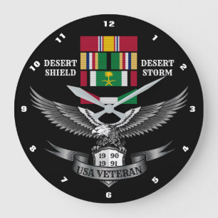 DESERT SHIELD & DESERT STORM VETERAN LARGE CLOCK