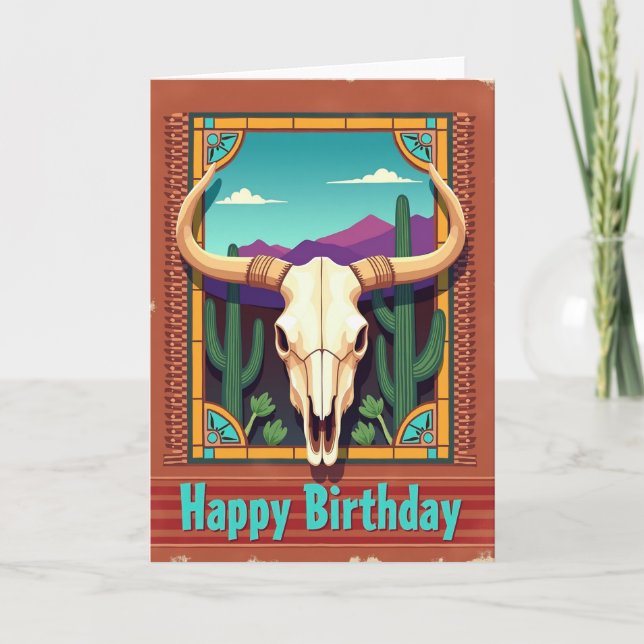 Desert Skull Birthday Card (Front)