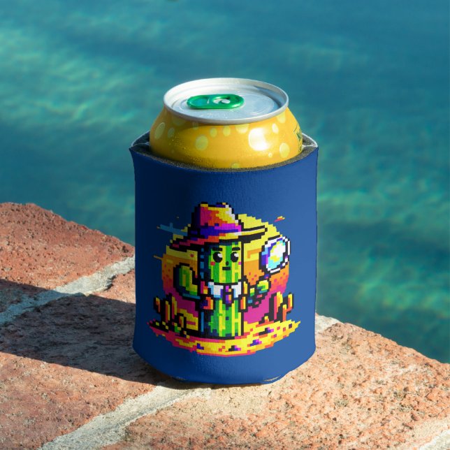 Desert Sleuth: 8-Bit Cactus Detective Adventure Can Cooler (In Situ Pool)