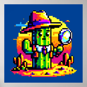 Desert Sleuth: 8-Bit Cactus Detective Adventure Poster