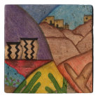 Desert Southwest Cactus Colourful Folk Art