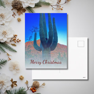 Desert Southwest Cactus Photo Christmas   Holiday Postcard