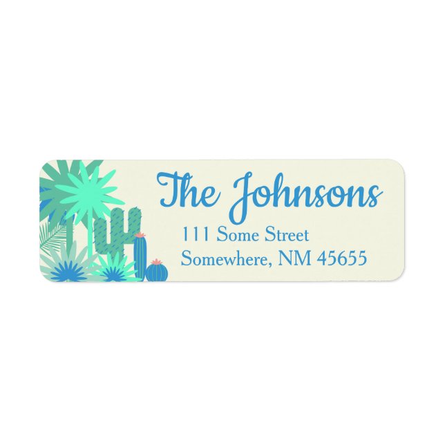 Desert Southwest Cactus Return Address Labels (Front)