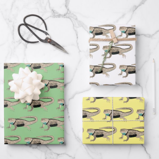 Desert Spiny Lizard Art Reptile Pattern Gift   Wrapping Paper Sheet (Front)