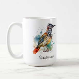 Desert Spirit, Roadrunner in Watercolor, custom Coffee Mug