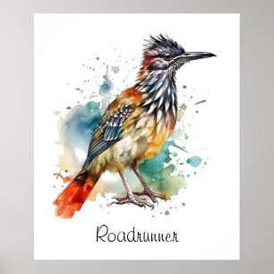 Desert Spirit, Roasrunner in Watercolor custom Poster