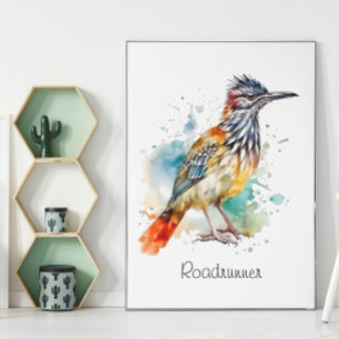 Desert Spirit, Roasrunner in Watercolor custom Poster
