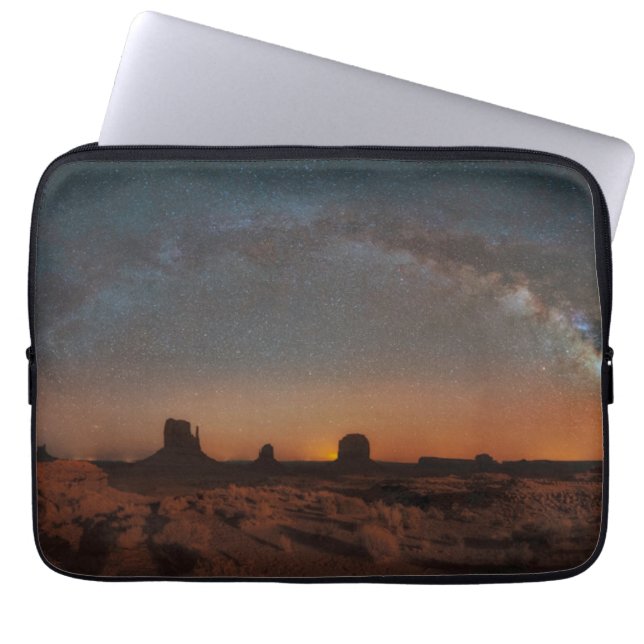 Desert | Starry Sky Over A Desert Landscape Laptop Sleeve (Front)
